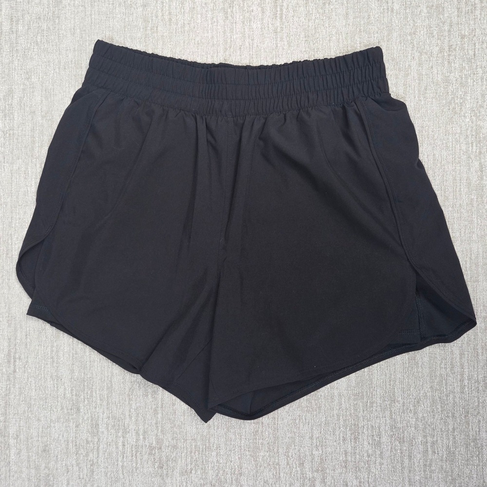 Avia Women's Black Running Shorts Built-in Liner Wide Waistband Size Large 12-14